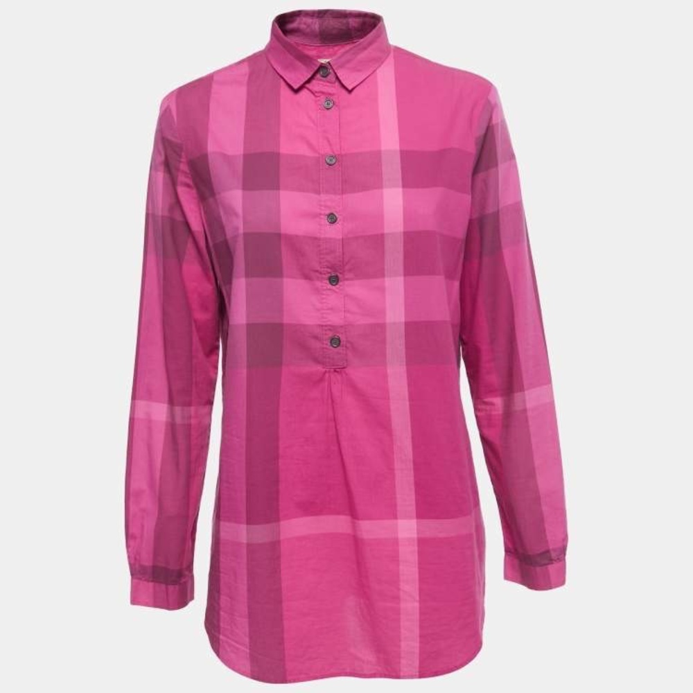 Burberry Brit Authentic Fuchsia Plaid check pattern  shirt Blouse/top⭐️ medium